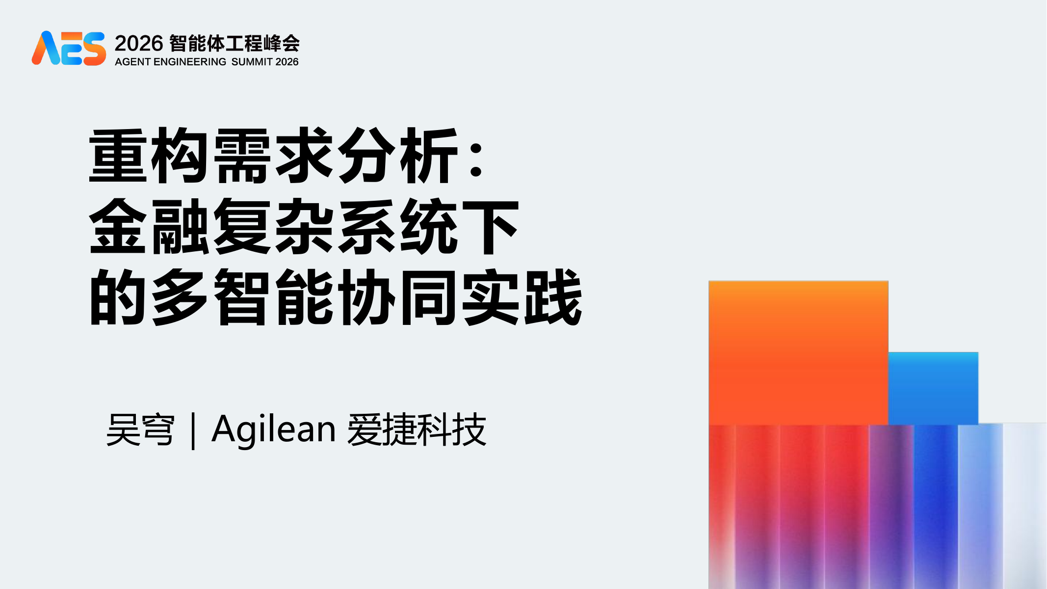 重构需求分析：金融复杂系统下的多智能体协同实践演讲 PPT 首页